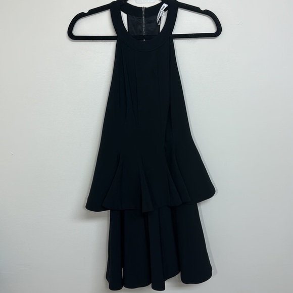 Elizabeth and James Halter Ruffle Tiered Dress Black Size 8 - Picture 4 of 8